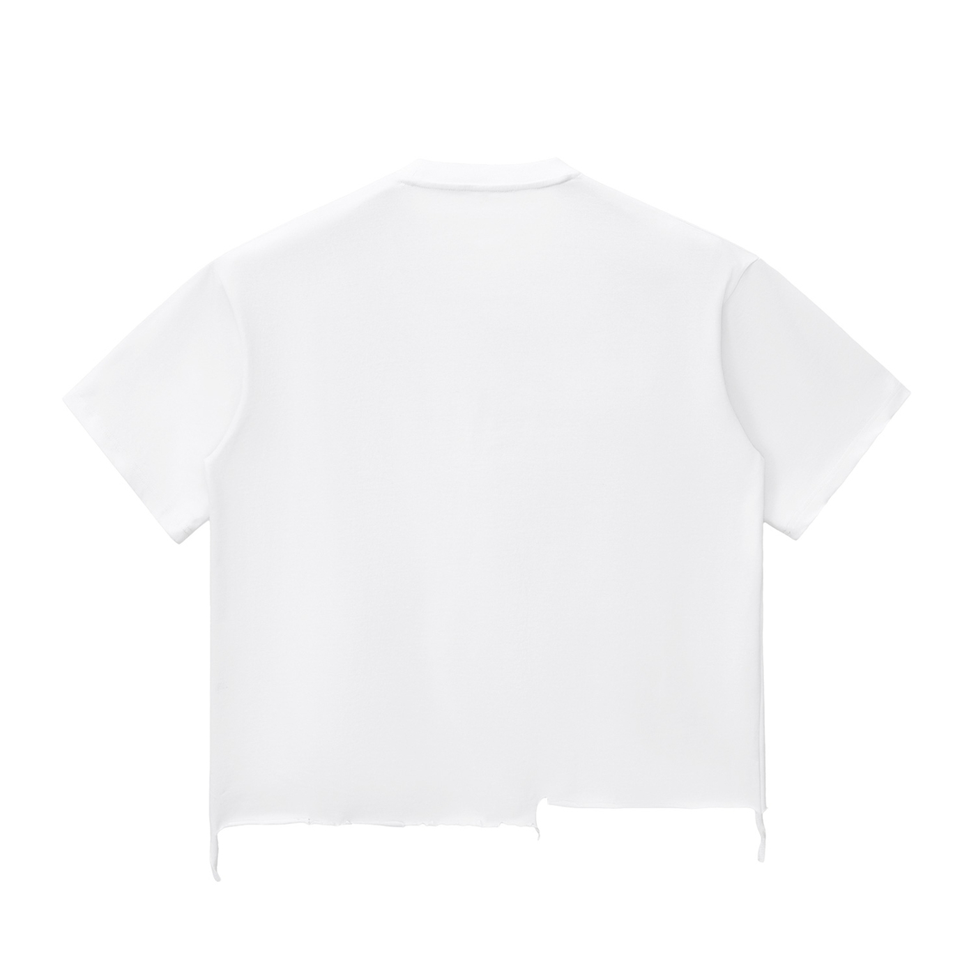 Snow Wash Raw-Hem Boxy T-shirt "Wick'D"